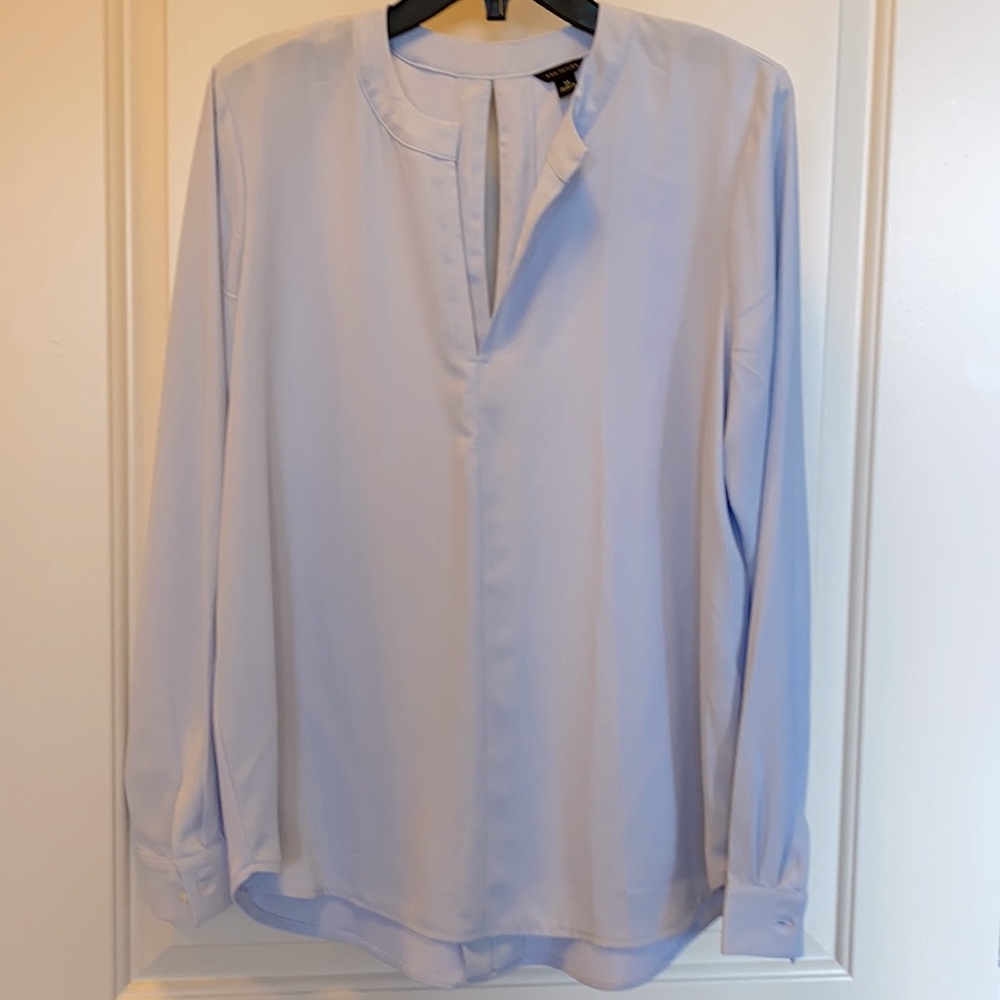 Ann Taylor Crepe Blouse in Light Blue
